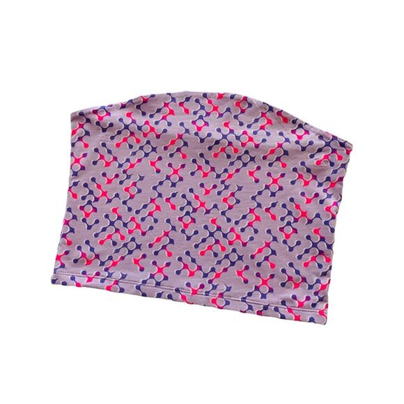BP Purple and Pink Geometric Shapes Y2K Crop Tube Top Medium - Picture 1 of 7